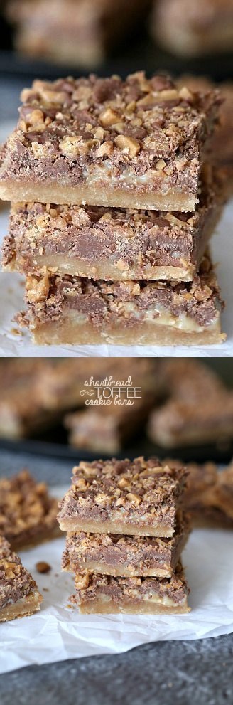 Shortbread Toffee Cookie Bars