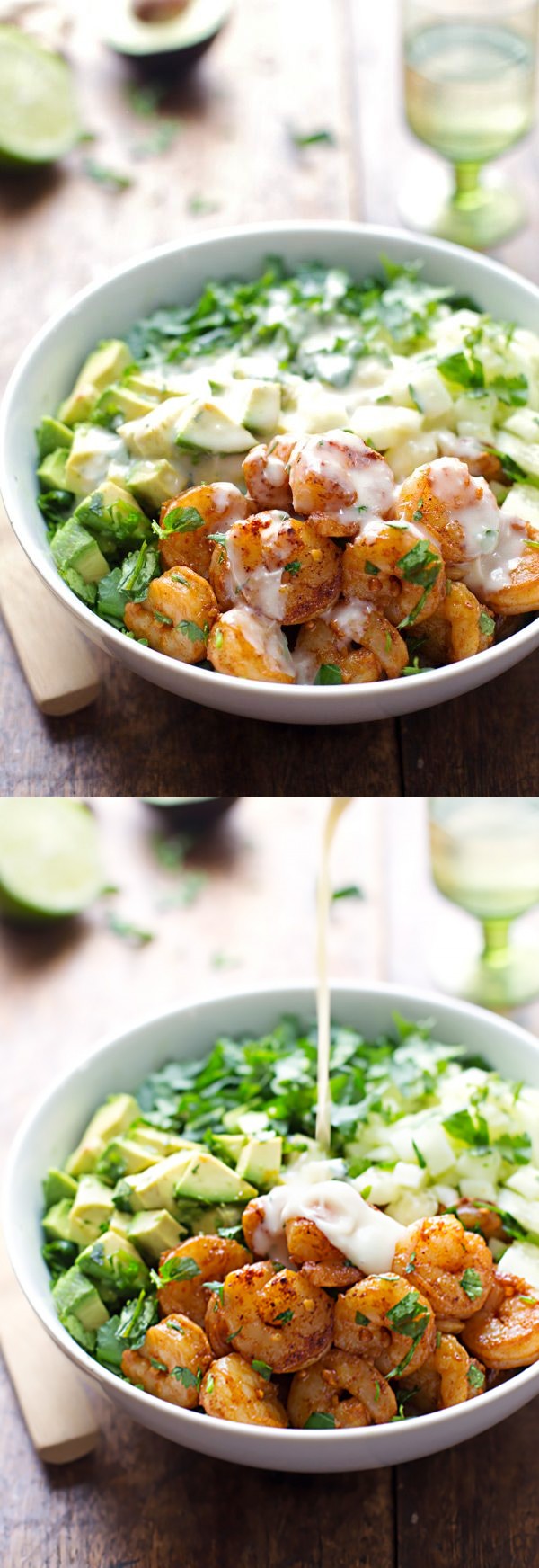 Shrimp and Avocado Salad with Miso Dressing