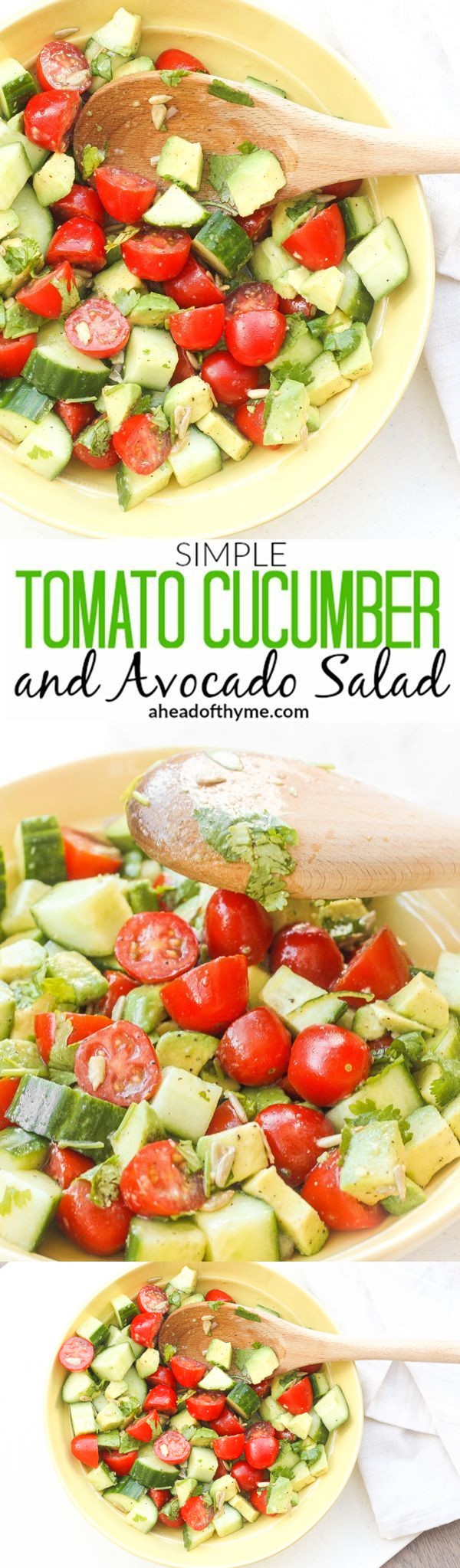 Simple Tomato Cucumber and Avocado Salad