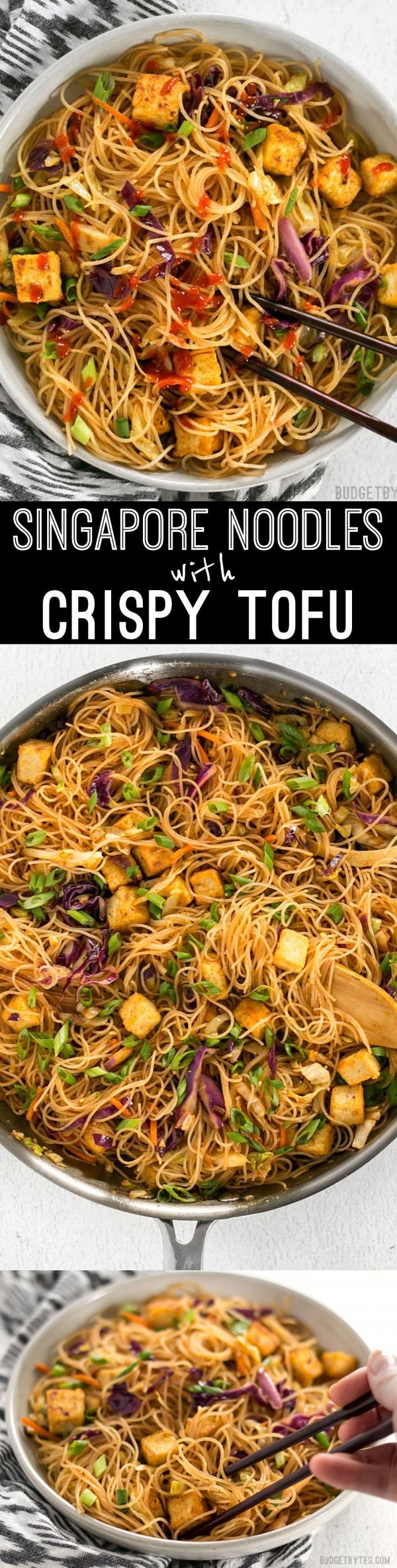 Singapore Noodles with Crispy Tofu