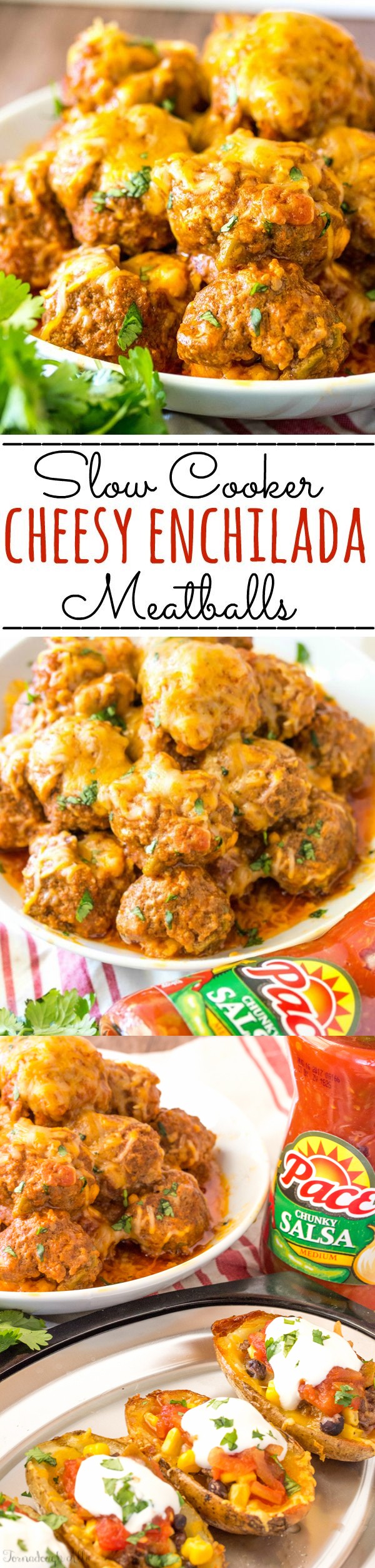 Slow Cooker Cheesy Enchilada Meatballs