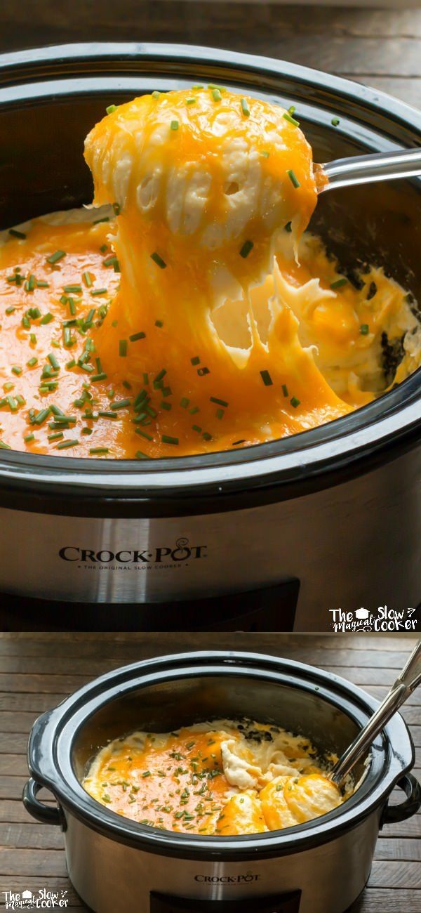 Slow Cooker Cheesy Mashed Potatoes