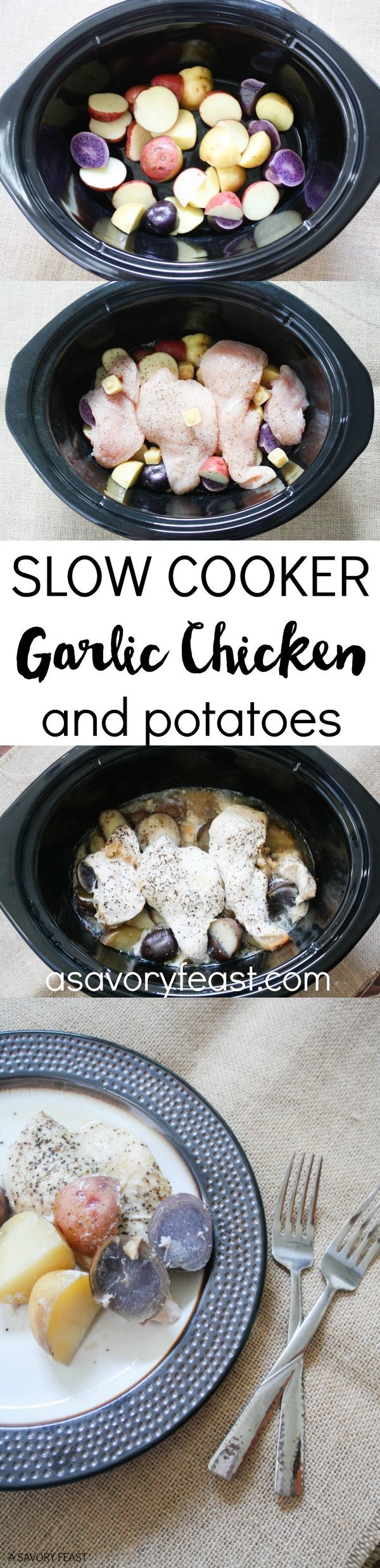 Slow Cooker Garlic Chicken and Potatoes