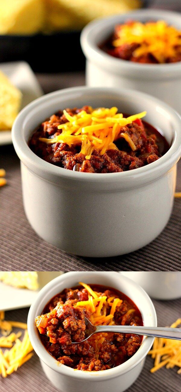 Slow Cooker Hearty No-Bean Chili