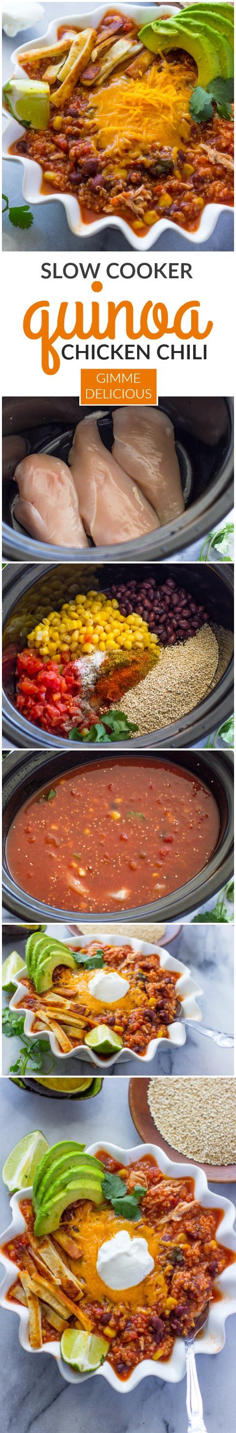 Slow Cooker Quinoa Chicken Chili