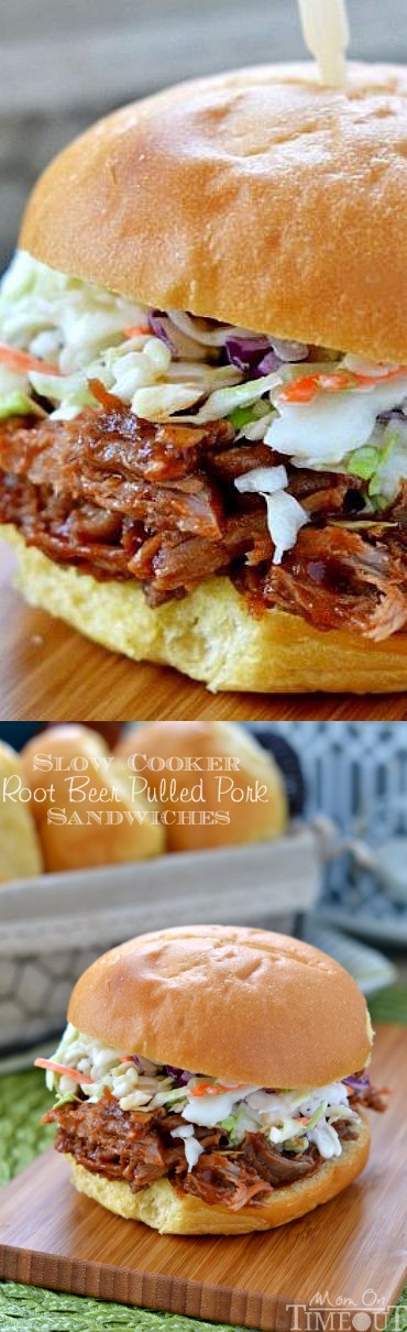 Slow Cooker Root Beer Pulled Pork Sandwiches