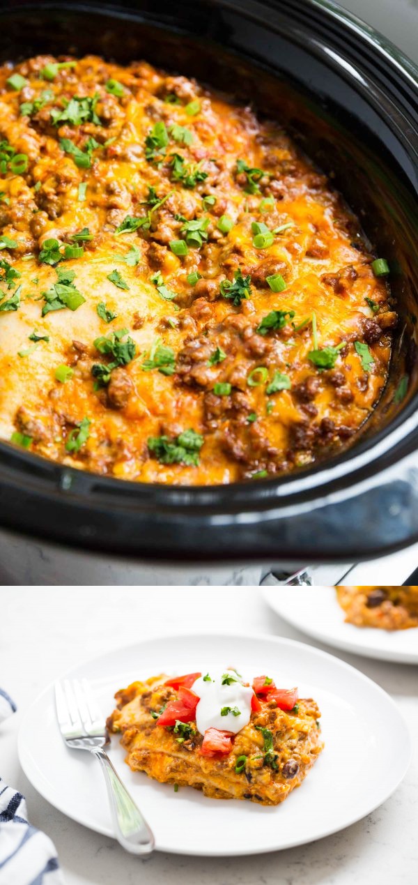 Slow Cooker Taco Lasagna