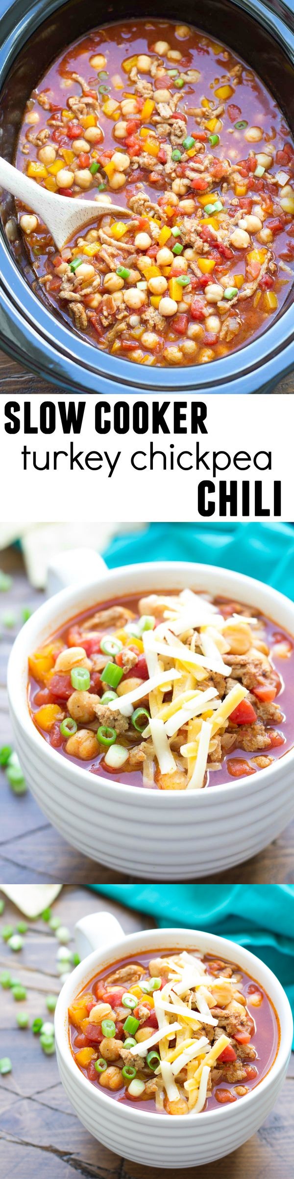 Slow Cooker Turkey Chickpea Chili