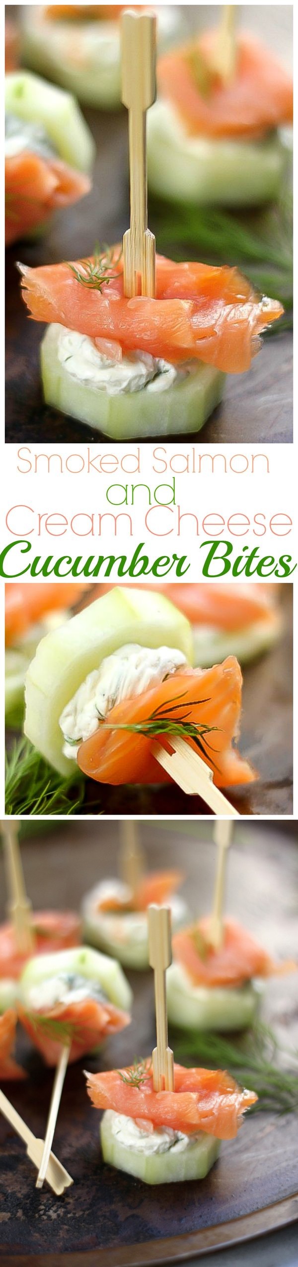 Smoked Salmon and Cream Cheese Cucumber Bites