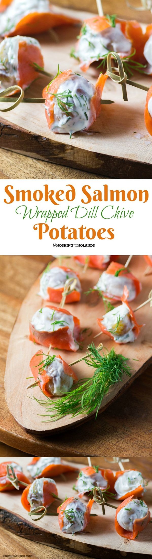 Smoked Salmon Wrapped Dill Chive Potatoes