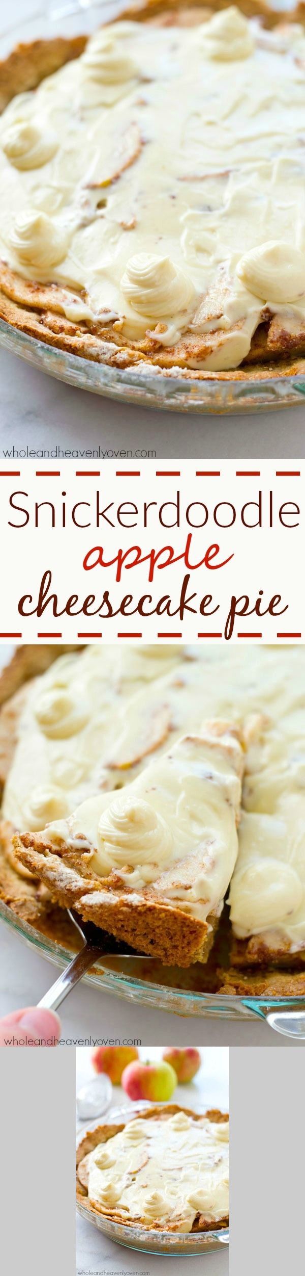 Snickerdoodle Apple Cheesecake Pie