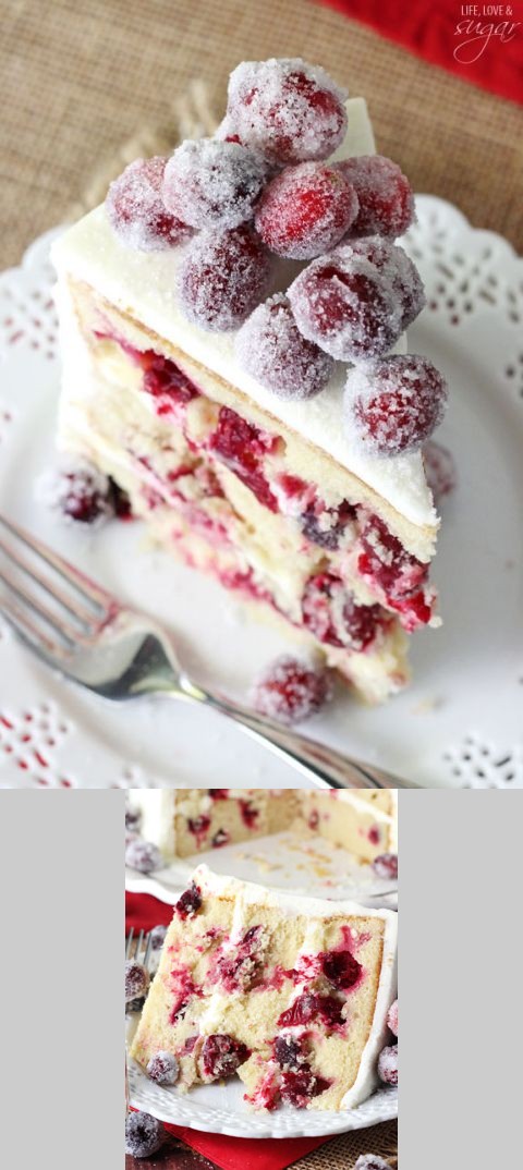 Sparkling Cranberry White Chocolate Cake