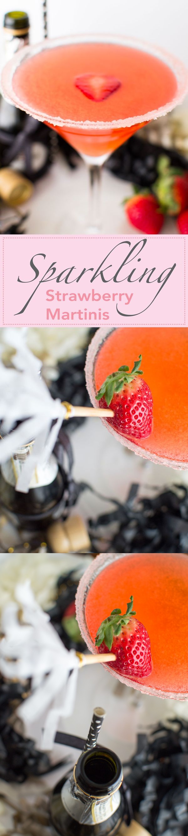 Sparkling Strawberry Martinis