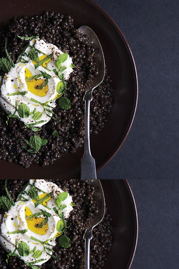Spiced Black Lentils with Yogurt and Mint