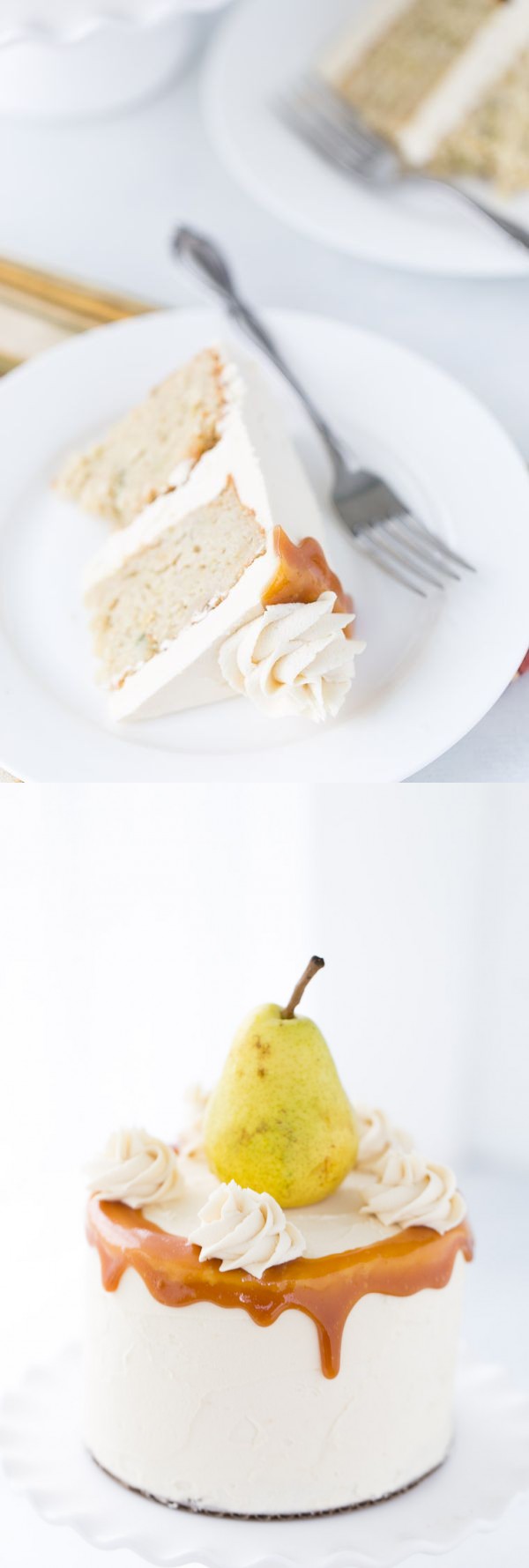 Spiced Pear Cake with Honey Caramel Frosting