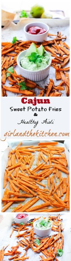 Spicy Baked Sweet Potato Fries & Healthy Aioli