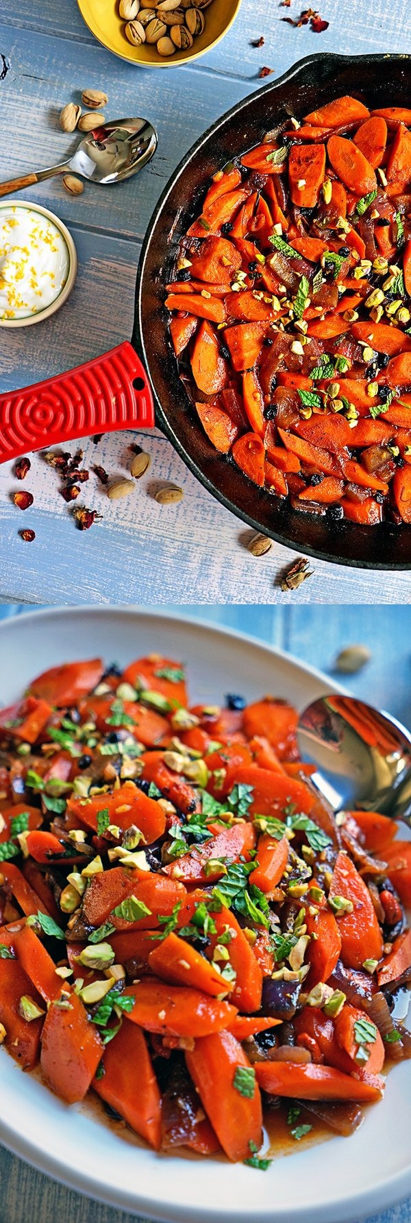 Spicy Uzbeki Carrots with Currants, Goji Berries and Pistachios