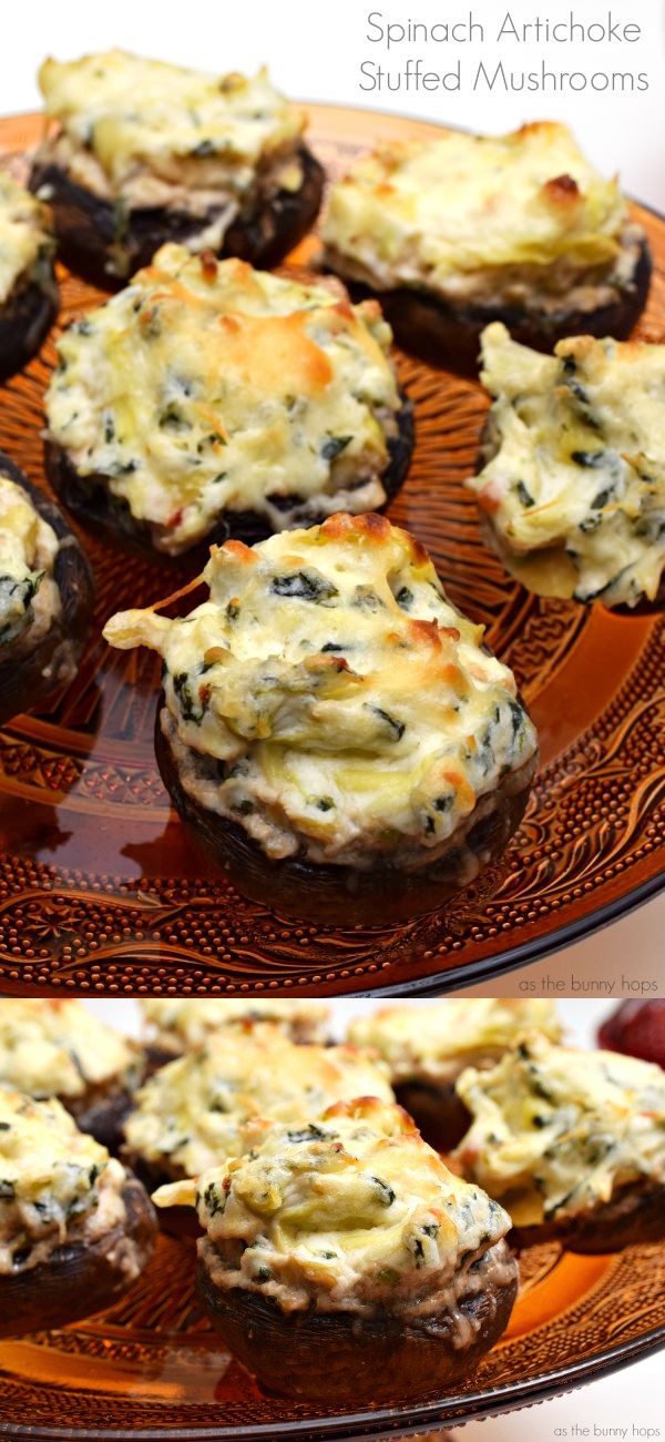 Spinach Artichoke Stuffed Mushrooms