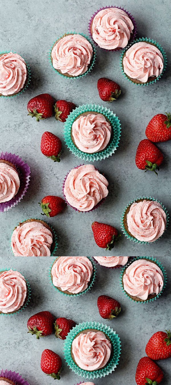 Spring Strawberry Cupcakes