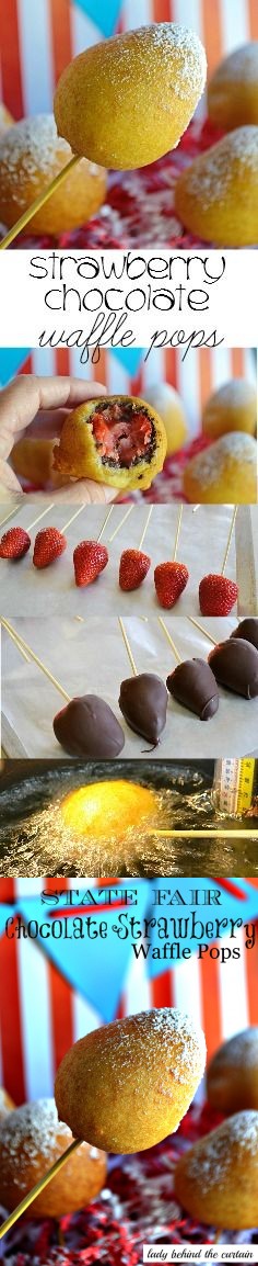 State Fair – Chocolate Strawberry Waffle Pops