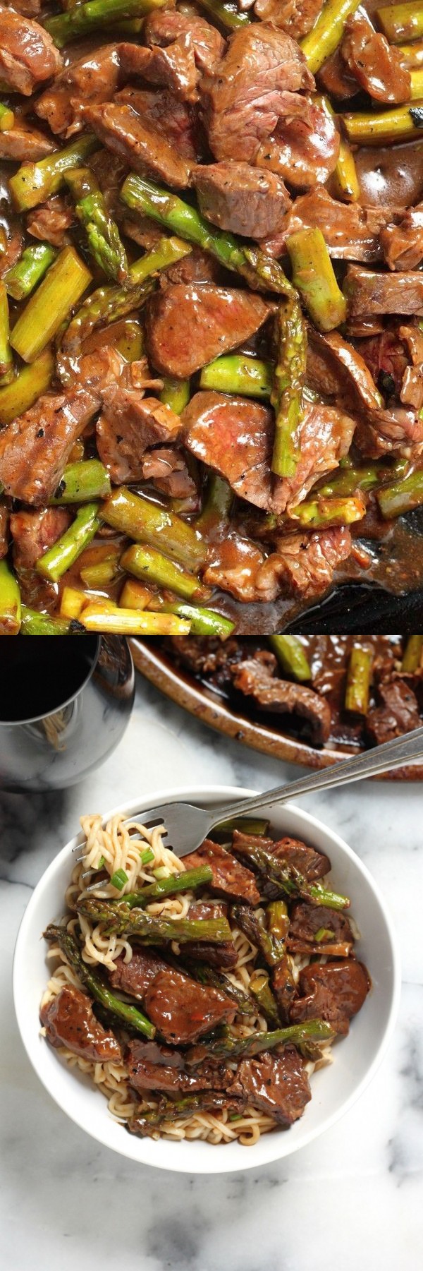 Steak and Asparagus Teriyaki Ramen