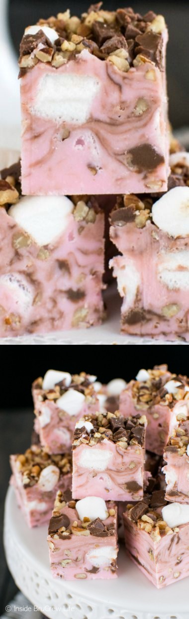 Strawberry Rocky Road Fudge