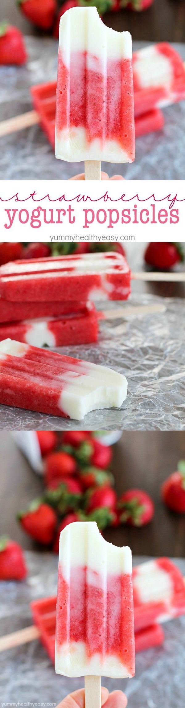 Strawberry Yogurt Popsicles