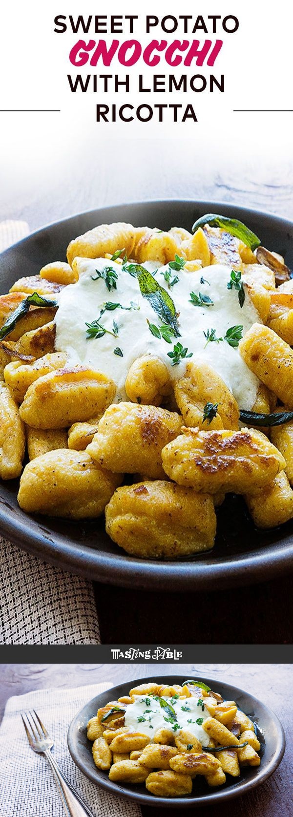 Sweet Potato Gnocchi with Lemon Ricotta