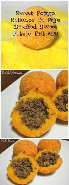 Sweet Potato Rellenos De Papa (Stuffed Sweet Potato Fritters