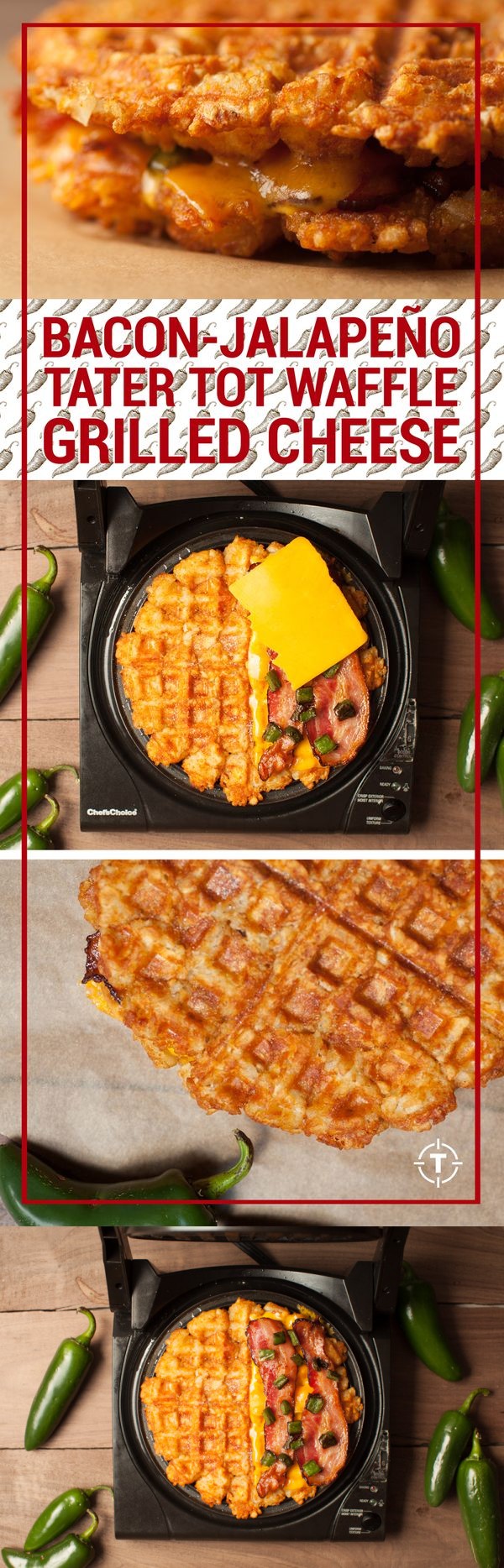 Tater Tot Waffle Grilled Cheese