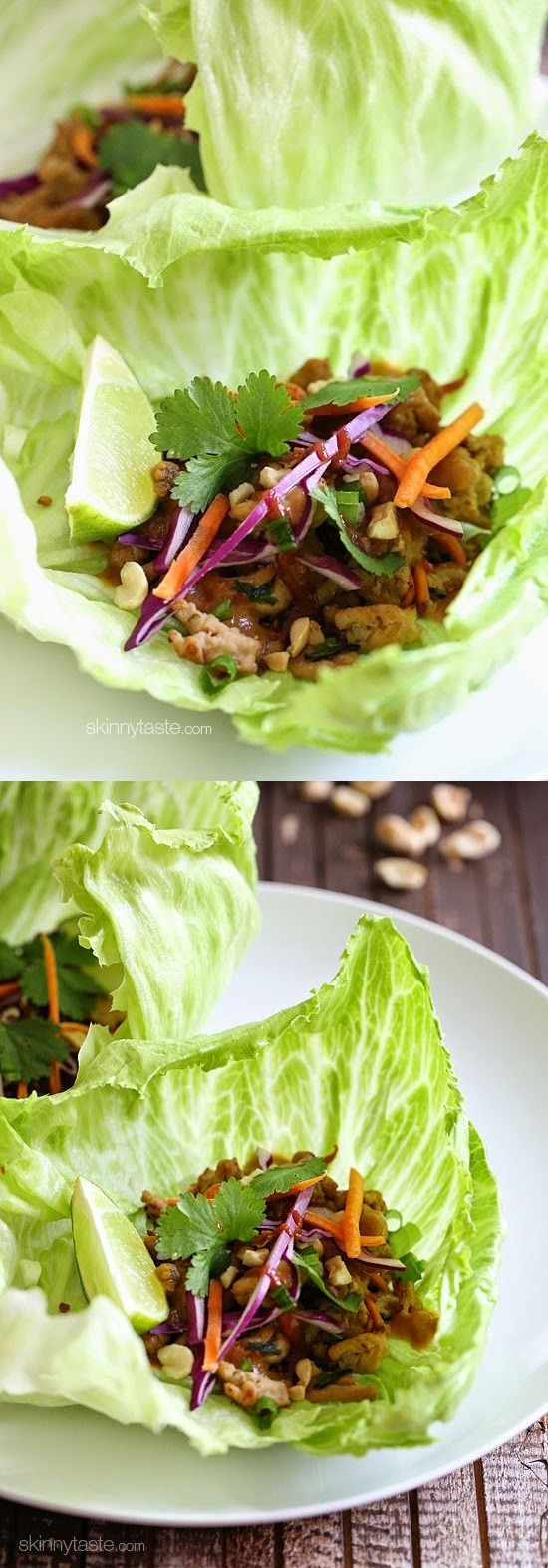 Thai Chicken Peanut Lettuce Tacos