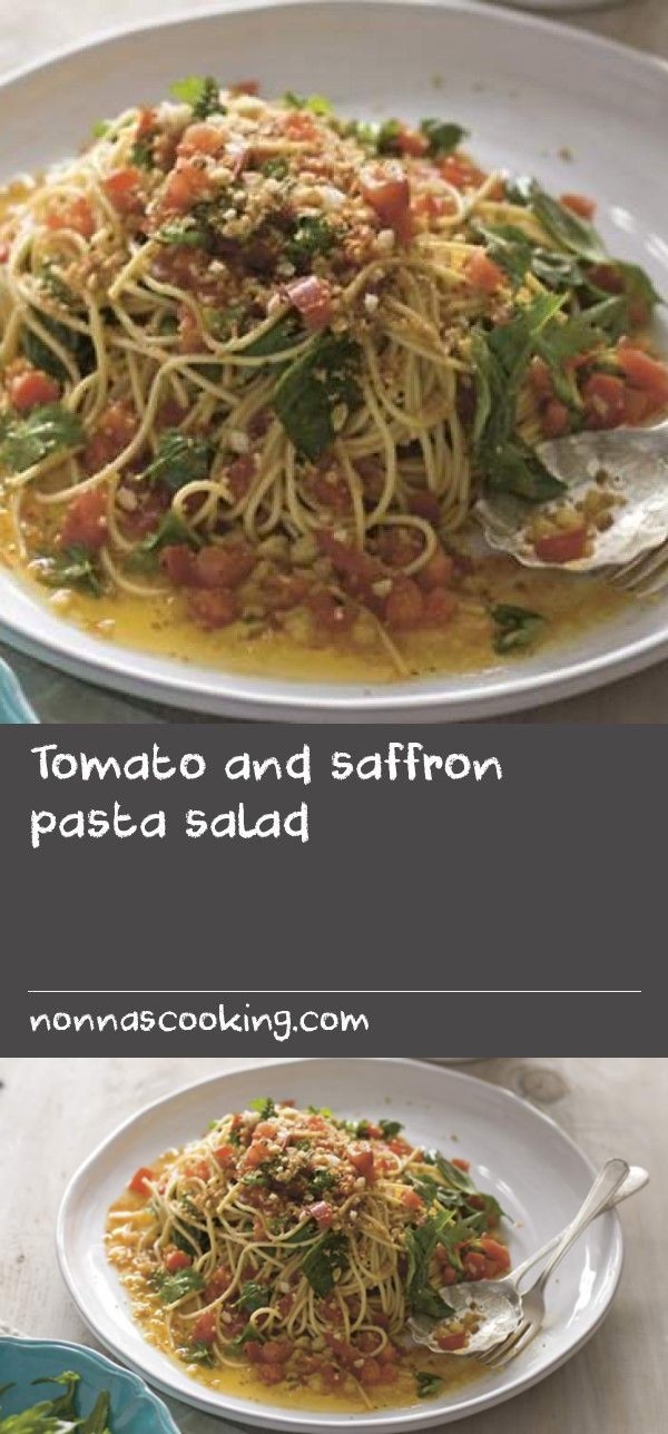 Tomato and saffron pasta salad