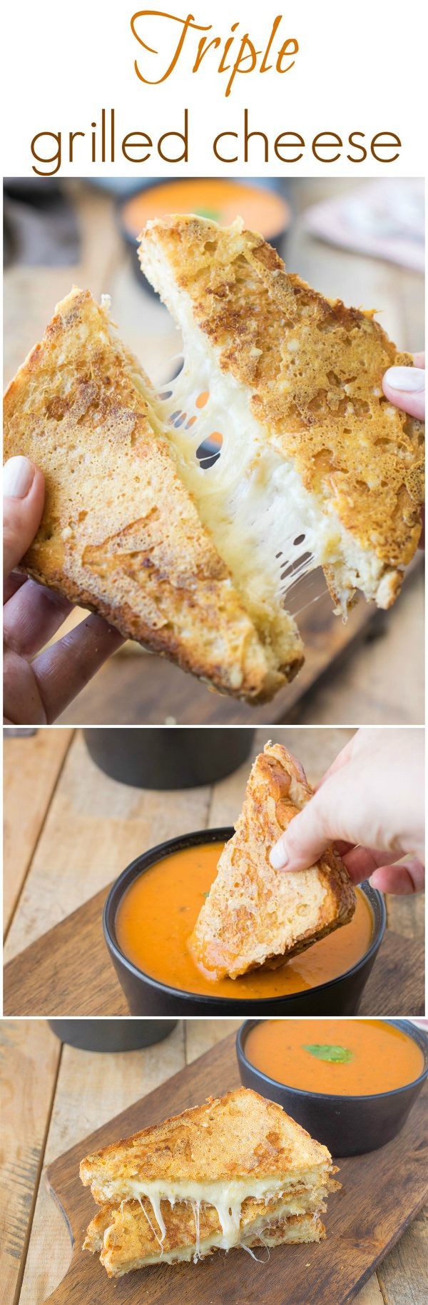 Triple grilled cheese