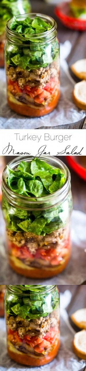Turkey Burger Mason Jar Salad Recipe (Gluten Free