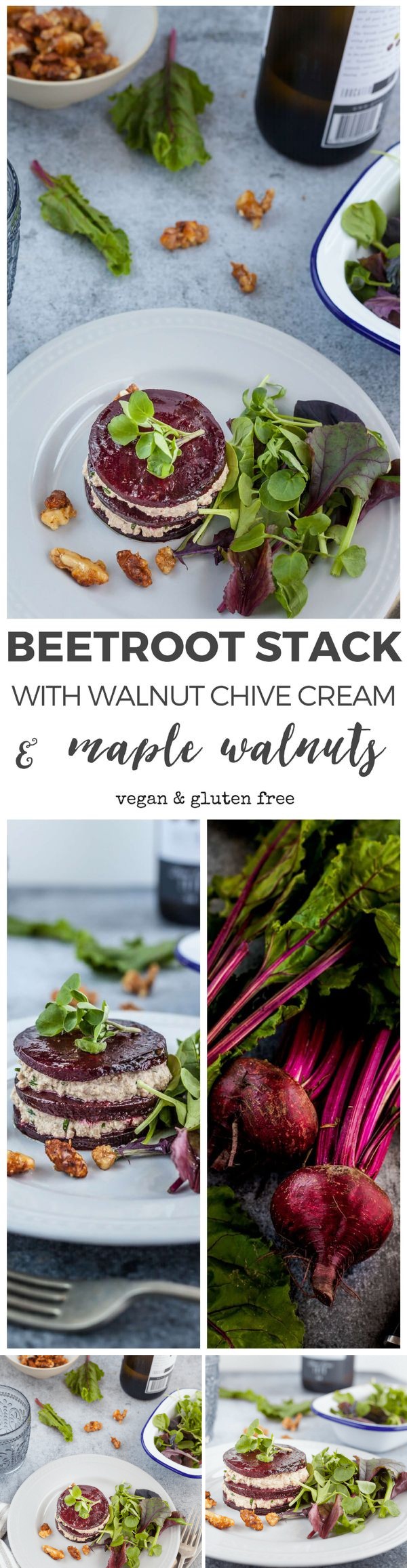 Vegan Beetroot Napoleons with Walnut Chive Cream