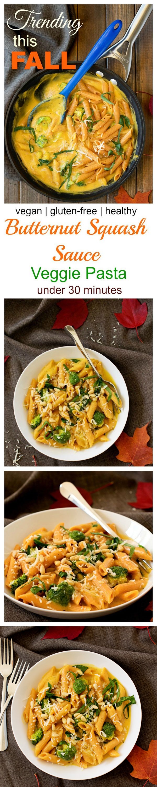 Vegan Creamy butternut squash sauce pasta