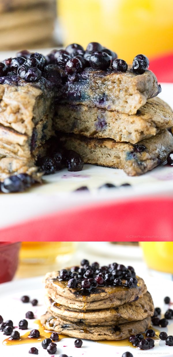 Vegan Gluten Free Cinnamon Blueberry Pancakes