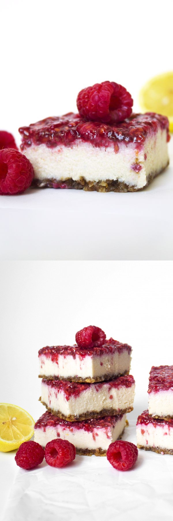 Vegan Lemon Raspberry No-Bake Bars