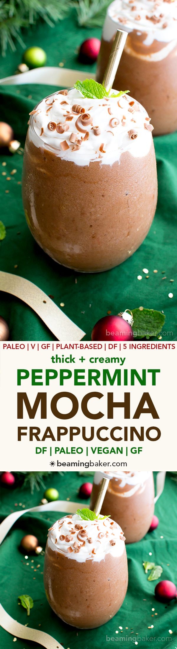 Vegan Peppermint Mocha Frappuccino (V, Paleo, Gluten Free, Dairy-Free