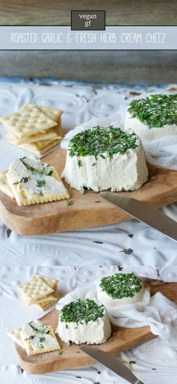 Vegan Roasted Garlic & Fresh Herb Cream Cheez