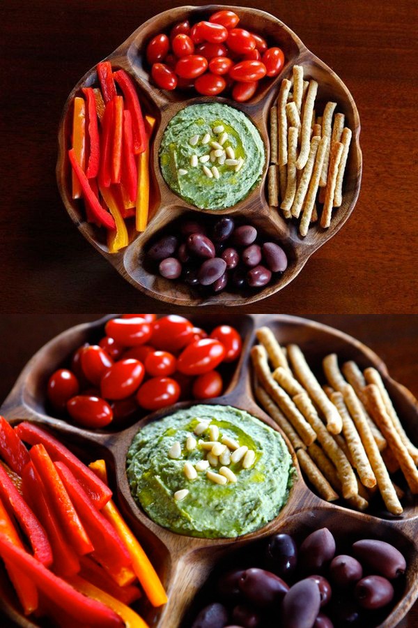 White Bean Basil Pesto Hummus