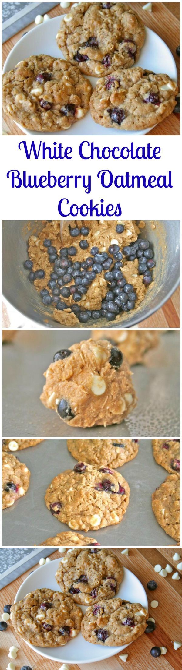 White Chocolate Blueberry Oatmeal Cookies