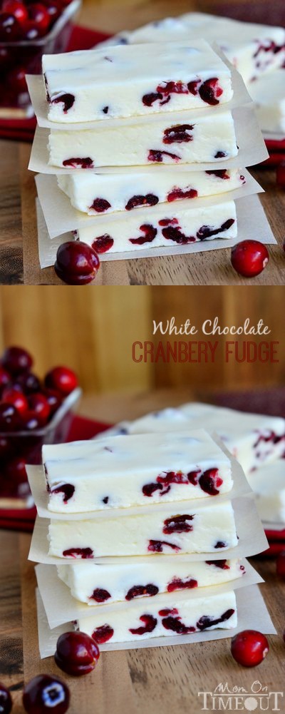 White Chocolate Cranberry Fudge