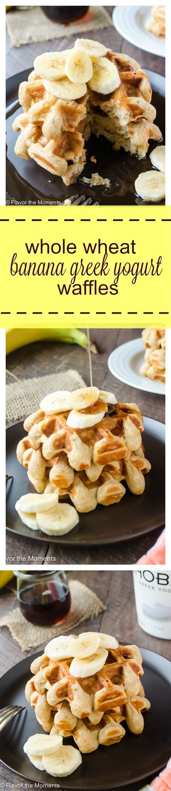 Whole Wheat Banana Greek Yogurt Waffles