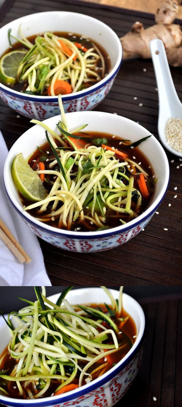 Zucchini Noodle Miso Ramen (vegan, gluten free