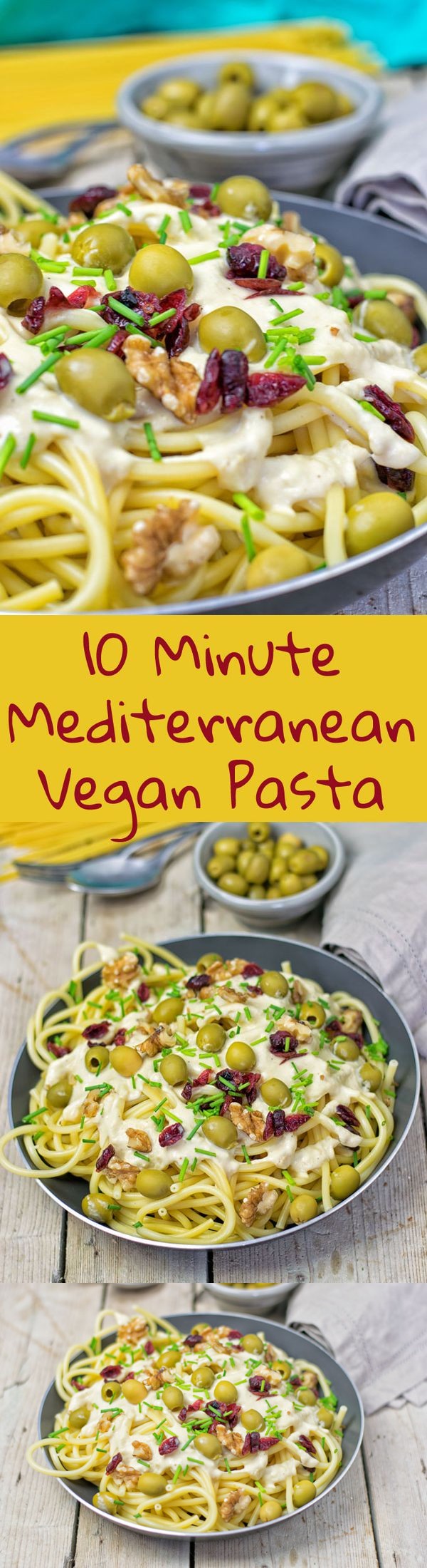 10 Minute Mediterranean Vegan Pasta