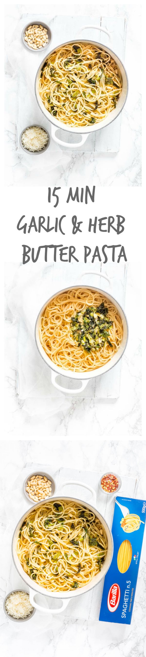 15 Min Garlic and Herb Butter Pasta