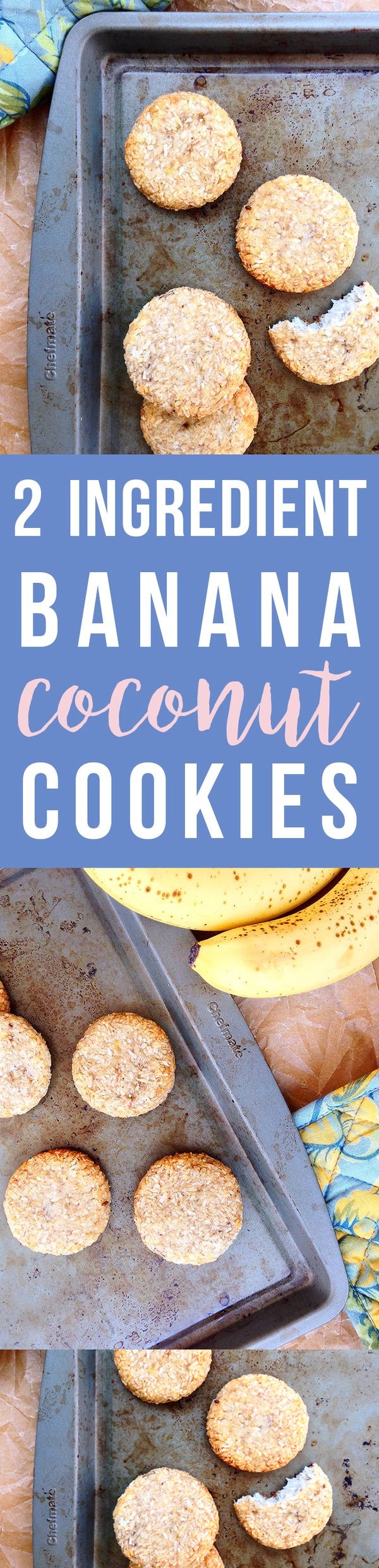 2 Ingredient Banana Coconut Cookies