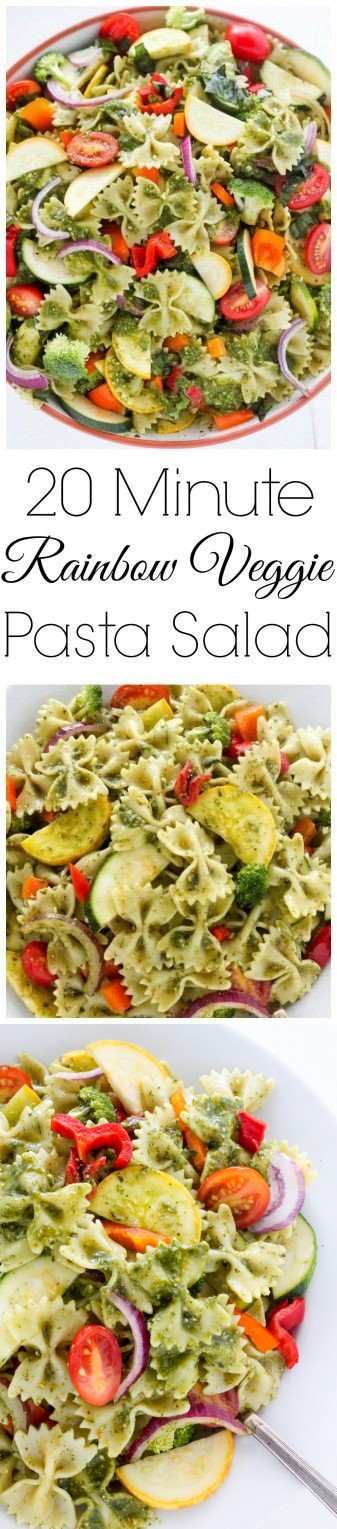 20-Minute Rainbow Veggie Pasta Salad