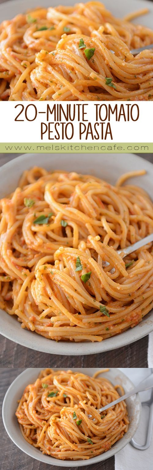 20-Minute Tomato Pesto Pasta